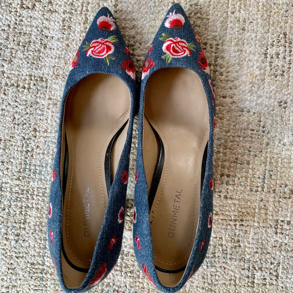 Gunmetal Denim Penelopa Pumps